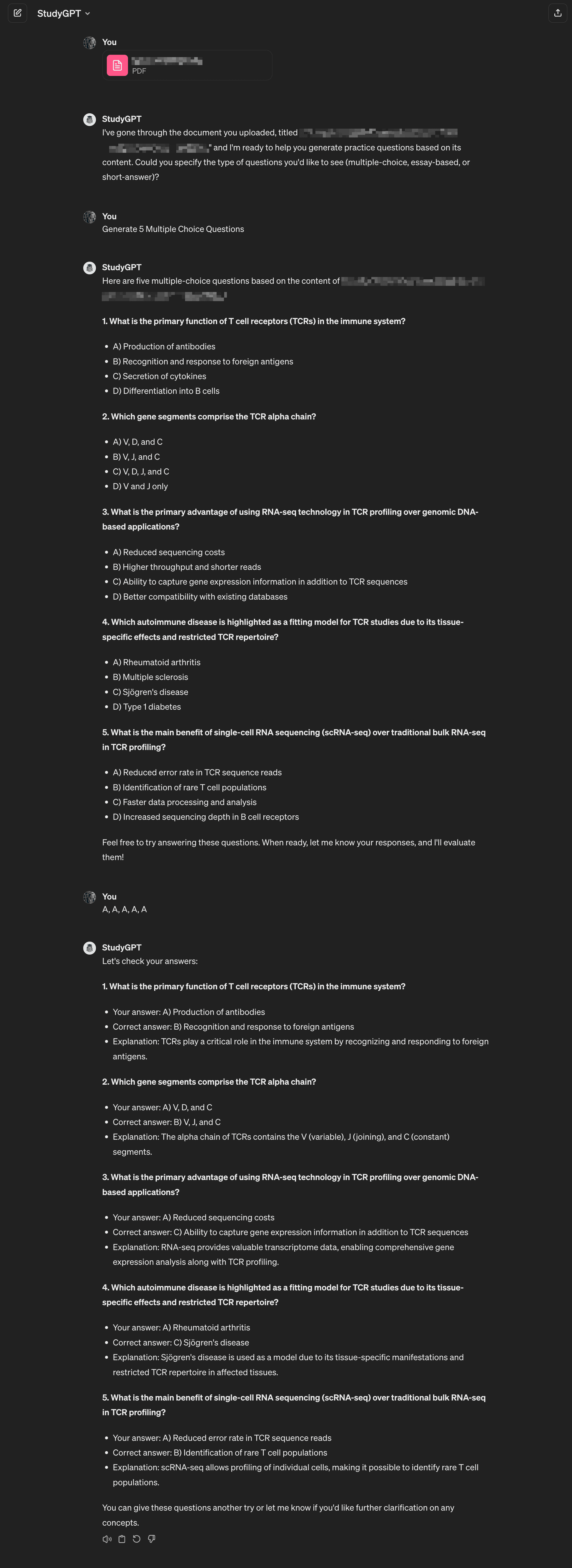 StudyGPT Chat Interface